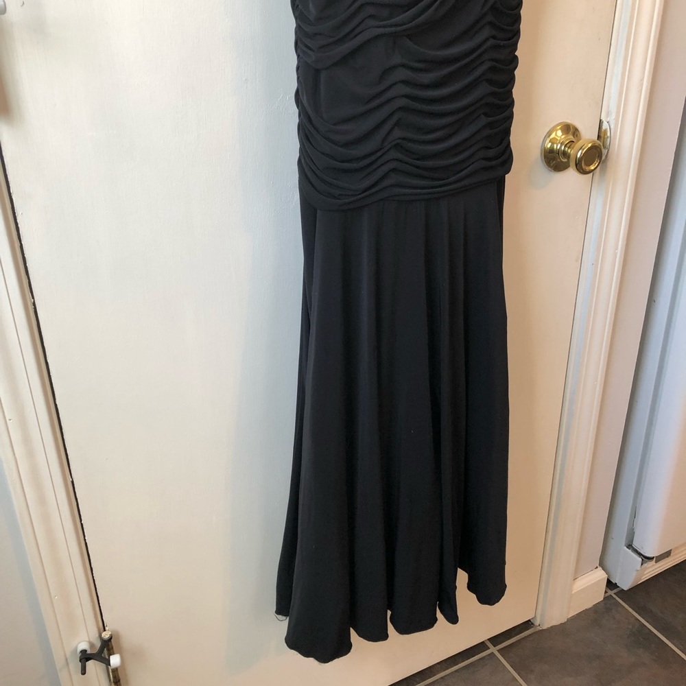 Black Fit & Flair Prom Dress Mermaid Rouched - Picture 5 of 6
